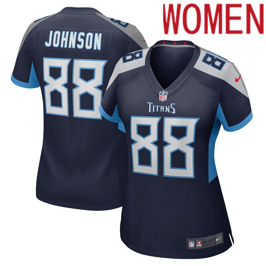 Women Tennessee Titans #88 Marcus Johnson Nike Navy Game NFL Jersey